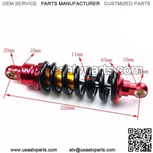 250mm 9.8" Rear Shock Absorber Kit for Pit Dirt Bike 50cc 70cc 90cc 110cc 125cc