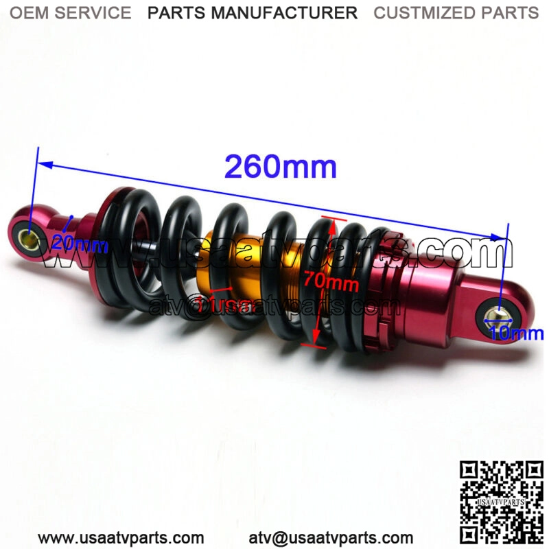 260mm 10" Rear Shock Absorber Pit Bike ATV Taotao Apollo SSR 110/125/140/150cc - Image 2