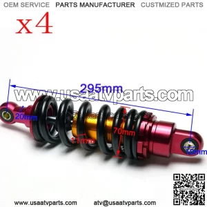 4x 295mm 11.5" Rear Shock Absorber Dirt Pit Bike ATV SSR Taotao Coolster 980lbs