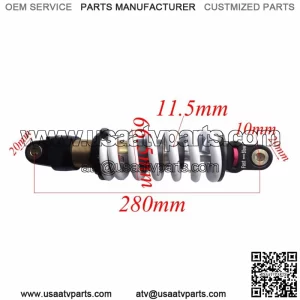 850LBS 280mm Rear Shock Absorber Suspension Pit Dirt Bike Trail ATV Buggy