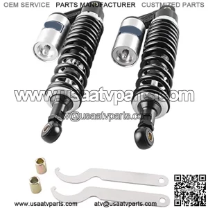 13.5" 340mm Universal Motorcycle Rear Shock Absorbers Suspension Fit Honda Suzuki Kawasaki Yamaha ATV Go Kart Quad Dirt Sport Bikes,Black Silver