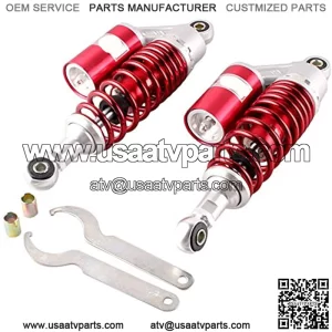 280MM 11Inch Motorcycle Round Air Shock Absorbers Universal for Kawasaki Honda Suzuki Street Bike, Red