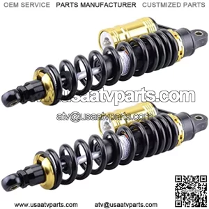450mm Motorcycle Air Shock Absorbers Rear Suspension Adjustable Universal Fit For Kawasaki Honda Suzuki Yamaha ATV Go Kart Quad Dirt Sport Bikes Black Gold 1Pair