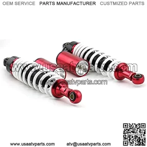 one Pair 320mm Universal Motorcycle Rear Air Shock Absorbers for most 150cc~750cc Sport bikes / ATV Go Kart Quad Dirt Sport Bikes red&white)
