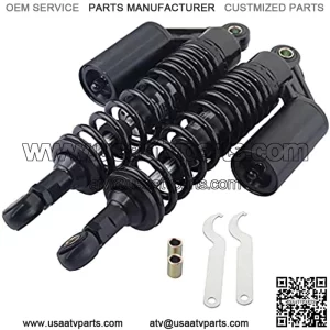 one Pair 340mm Universal Motorcycle Rear Air Shock Absorbers for All ATV Go Kart Quad Dirt Sport Bikes and all Motorcycles-full black