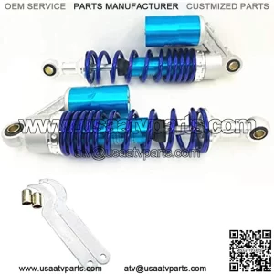2pcs 320mm Motorcycle Air Shock Absorbers Universal Fit For Suzuki Yamaha Kawasaki ATV Go Kart Quad Dirt Sport Bikes (Blue Silver) (BlueSilver, 320MM)