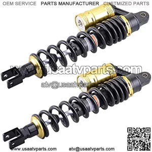 400mm Motorcycle Air Shock Absorbers Rear Suspension Universal Clevis |30mm 320LBS Fit For Kawasaki Honda Suzuki Yamaha ATV Go Kart Quad Dirt Sport Bikes Eye to Clevis 1Pair