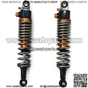 Motorcycle Shock Absorber 340mm 350mm 360mm 370mm 380mm 400mm 8mm Spring Motorcycle Shock Absorbers fit for Yamaha Kawasaki Dirt Gokart ATV Motorcycle Spring Shock (Color : 370mm Black)