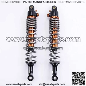 1 Pair Shock Absorbers 350mm 13.8 inches Round Ends Motorcycle Replacement Universal for Scooter Atv Quad Dirt Sport Bike Go Kart Suzuki Kawasaki Yamaha Grey