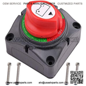 1-2-Both-Off Battery Disconnect Switch, 12V 24V 48V Battery Selector Master Cutoff Switch for Marine Boat Car RV ATV UTV Vehicle, Waterproof Heavy Duty Battery Isolator Switch, 200/1250Amps
