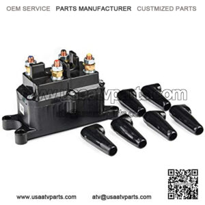 250A Winch Solenoid Relay 12V Winch Rocker Thumb Switch for ATV UTV 2000-5000lbs Winch with 6 Protecting Caps