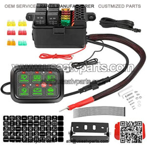 6 Gang Switch Panel Automatic Dimmable, Niwaker Universal Electronic Relay System Circuit Control Box On-Off LED Car Switch Panel Button Switch Pod Touch Switch Box for Truck ATV UTV Boat Jeep Caravan
