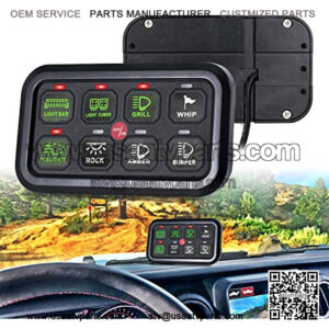 6 Gang Switch Panel Automatic Dimmable, Partol Universal Electronic Relay System Circuit Control Box LED On-Off Car Switch Panel Button Switch Pod Touch Switch Box for Truck ATV UTV Boat Caravan -Blue
