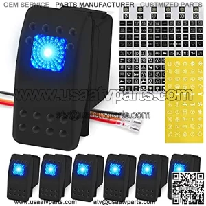 8 Gang Switch Panel Electronic Relay System, Universal Light Bar Switch Panel for Truck Car Offroad UTV Caravan, Automatic Dimmable, Waterproof, Green Backlight