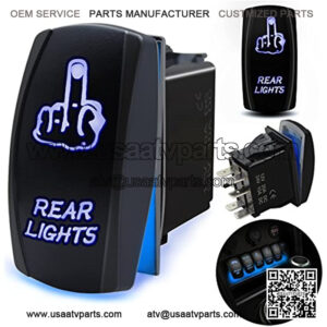 BUNKER INDUST 4 Gang Rocker Switch Aluminum Panel with Blue LED Light Waterproof 5 Pin On Off Toggle Switches for 12V/24V Marine Boat RV Truck Car ATVs