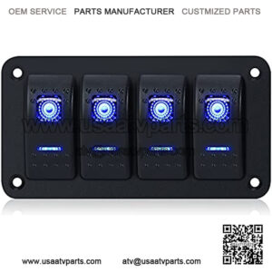 UTV Car Rocker Toggle Switch 20A 12V Blue LED Light Waterproof SPST 5 Pin ON/Off for Marine Boat ATV RZR RV SUV Truck Auto Motorcycles -8pack