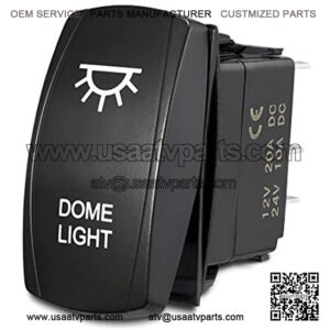 7 Pin Winch in/Out Momentary Rocker Switch Laser ON-Off-ON Two LED Backlit Green Light 20A 12V for Auto Automotive Motorcycle Truck Boat Marine Off-Road ATV Replace Kit (with Jumper Wire)