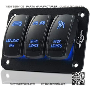 ATV UTV Fan Override Switch Kit Compatible with Polaris Ranger RZR 800 900s XP 1000 / Can Am Maverick Defender Commander (Rocker Switch)