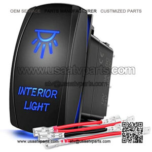 mxuteuk Waterproof Horn Switch Rocker Toggle Switch Momentary 12V 20A Blue LED Light ON/Off SPST 5 Pin for UTV RZR Vehicle ATV Boat Marine Car Motor G001-BU