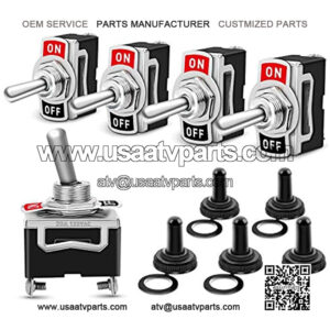 90105C 3 Gang Aluminum Rocker Switch Panel 5 Pin ON/Off Pre-Wired Toggle Switch Panel With Rocker Switch Holder 12/24V for Marine Boat Car ATV UTV