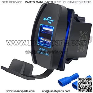 ROCK LIGHTS Rocker Switch 5Pin Laser On/Off Blue LED Light 20A/12V 10A/24V Toggle Switch With jumper wires set for Automotive Boat Marine Truck Jeep Off-Road Bus RV