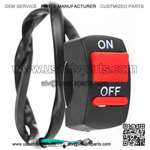 Cara Universal Motorcycle 7/8" Handlebar Switch ON-OFF Button Switch DC 12V for U5 U7 U2 LED Headlight Angel Eyes Spotlight Scooter ATV Snowmobile (Red)