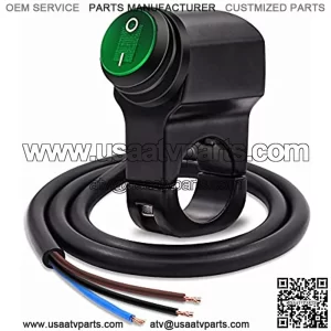 Waterproof Solid AL Alloy IP68 Toggle Switch Fits 7/8" Handlebars (Green)