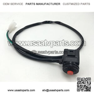 Cara 7/8" Motorcycle Handlebar Switch Red Horn Button Kill Switch for ATV Dirt Bike Motorbike Stop Switches