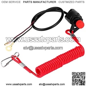 Universal OutBoard Kill Switch Keys Motorcycle Outboard Lawn Mowers Emergency Engine Kill Stop Switch W/Tether Lanyard Cord