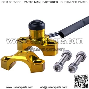 ORAEVY CNC Universal Motorcycle Engine Stop Start Kill Switch Button with Mounting Backplate Compatible with Suzuki RMZ250 RMZ450 DRZ400 - Gold