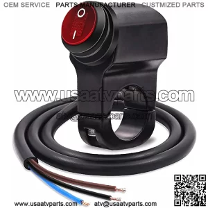 Waterproof Solid AL Alloy IP68 Toggle Switch for Motorcycle Handlebar, Ourbest 12V Dirt Bike Light Switch - Fits 7/8" Handlebars Red