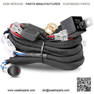 Wiring Harness 2 Lead, Nirider 12V 40A Rock Switch Relay Fuse Nylon Wiring Harness Kit for LED Light Bars Fog Lights Work Lights Driving Lights Offroad LED Pods Wire Kit for Truck UTV ATV Boat