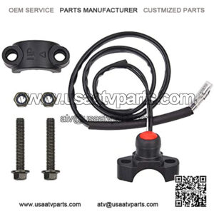 CNC Stop Kill Switch Button Replacement for ATV Dirt Pit Bike Quad Moped Scooter with 22mm Handlebar Waterproof Dustproof Black