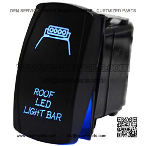 Roof LED Light Bar Rocker Toggle Switch Blue LED Light On-Off 5 Pin 12V 24V Compatible with Auto Car Boat Truck ATV UTV