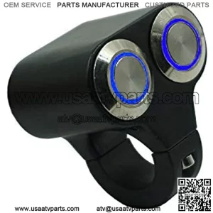 ATV Motorcycle Handlebar Control Switch 7/8" 22mm Aluminum Alloy Handlebar Mount Switch Push Button for Horn, Turn Signal, enginee Power, Start Kill switches.(Color : BLUE-22MM-Monentary)