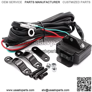 12V Winch Rocker Thumb Switch for ATV UTV, with Mounting Bracket Handlebar Control line kit