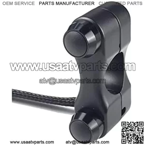 ATV Motorcycle Waterproof Handlebar Switch Push Button Switch 7/8 22mm Universal Motorcycle Switch Control (Color : Black, Size : Momentary)