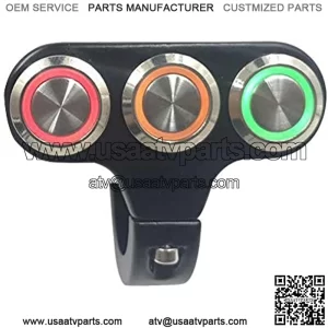 7/8" Motorcycle Switches Handlebar Mount Switch for Headlight Fog Light ON Off High Low Beam Aluminum Alloy with Indicator Light