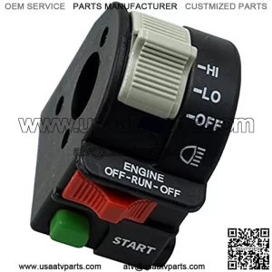 For Polaris Switch-ATV Left Handlebar Bar Switch H/L/O Start, 4011442,4011387 , 4010594, Start Light Run Stop Switch for Predator Outlaw 500