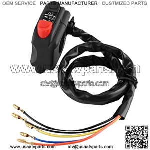 Motorcycle Handlebar Control Switch, Motorbike 7/8 Handlebar Mount Waterproof On Off Start Kill Switch