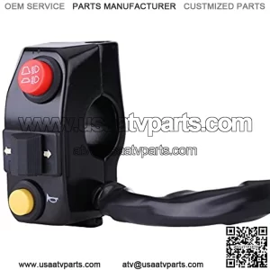 7/8" Motorcycle Handlebar Control Switch Handlebar Mount Switches Handlebar On Off Switch with Horn Turn Signal High Low Beam Control Universal for Motorbike Electric Bike ATV Scooter