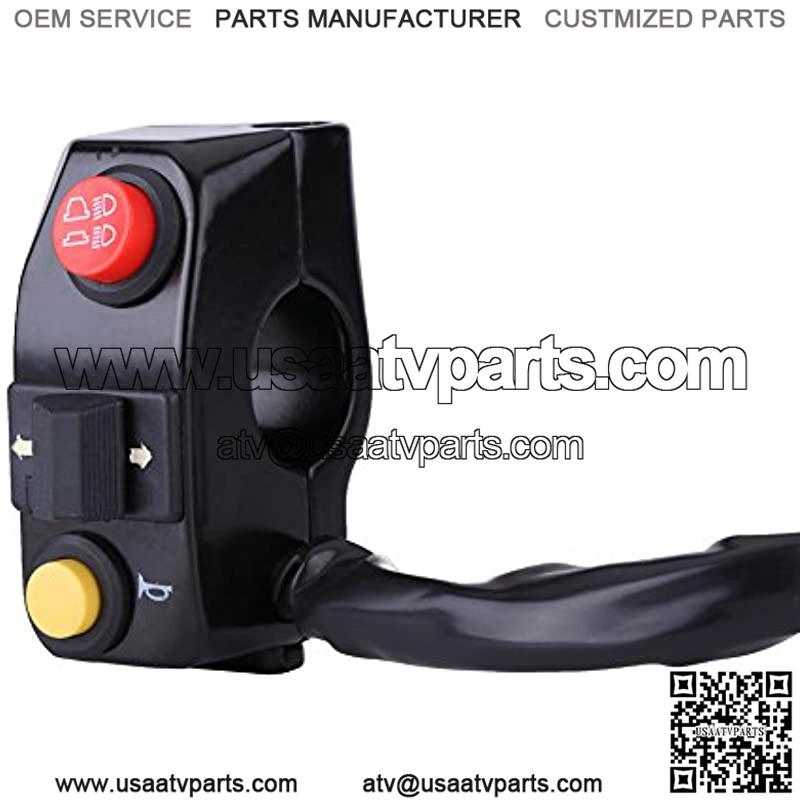 7/8" Motorcycle Handlebar Control Switch Handlebar Mount Switches Handlebar On Off Switch with Horn Turn Signal High Low Beam Control Universal for Motorbike Electric Bike ATV Scooter