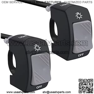 2Pcs 12V Motorcycle Handlebar Push Switch Headlight Fog Light Control Switch 7/8inch 22mm For Bicycle Motorcycle Scooter K-F001-H