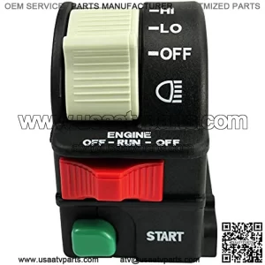 Left handlebar Bar Control Switch, ATV Engine Start Run Off Headlight HI LO Off Start Light Switch for Polaris Predator 500 Outlaw 450 Outlaw 500 Outlaw 525, Replace 4011442 4011387 4010594