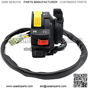 Left Handlebar Start Stop Headlight Switch for Suzuki Eiger 400 Kingquad 400 Vinson 500 Ozark 250 Quadsport 250 Quadmaster 500 Quadrunner 500 LT-A LT-F LT-Z 37400-27H00 37400-09F02