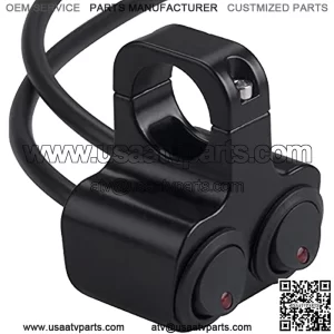 Universal Aluminium Motorcycle Handlebars Switch Double Control Kill Button Headlight Switch/Hazard Brake Fog Light ON Off Switches- 7/8" red