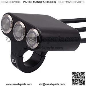 Motorcycle Handlebar Switch ATV Handlebar Light LED Universal Handlebar Controls Triple Head Adjustable Mount Bike Headlight On Off Light Black