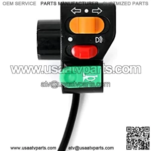 22mm 7/8" Universal Motorcycle Handlebar Switch 3 Control Button in 1 Headlight Turn Signal Horn Button For ATV Dirt Bike Moped (Color : Black)
