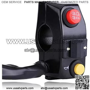 7/8" Motorcycle Turn Signal Switch Motorcycle Handlebar Waterproof Control Switch with Horn Turn Signal High Low Beam Control Universal for Motorbikes, Electric Bike, ATVs, Scooters