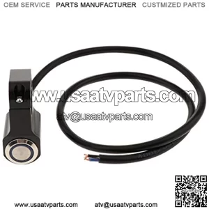 12V 1-inch/25mm Motorcycle Handlebar Headlight ATV Bike Control Switch with Indicator, Stainless Steel Fog Brake Light Switches - Black Body - Blue, 25mm